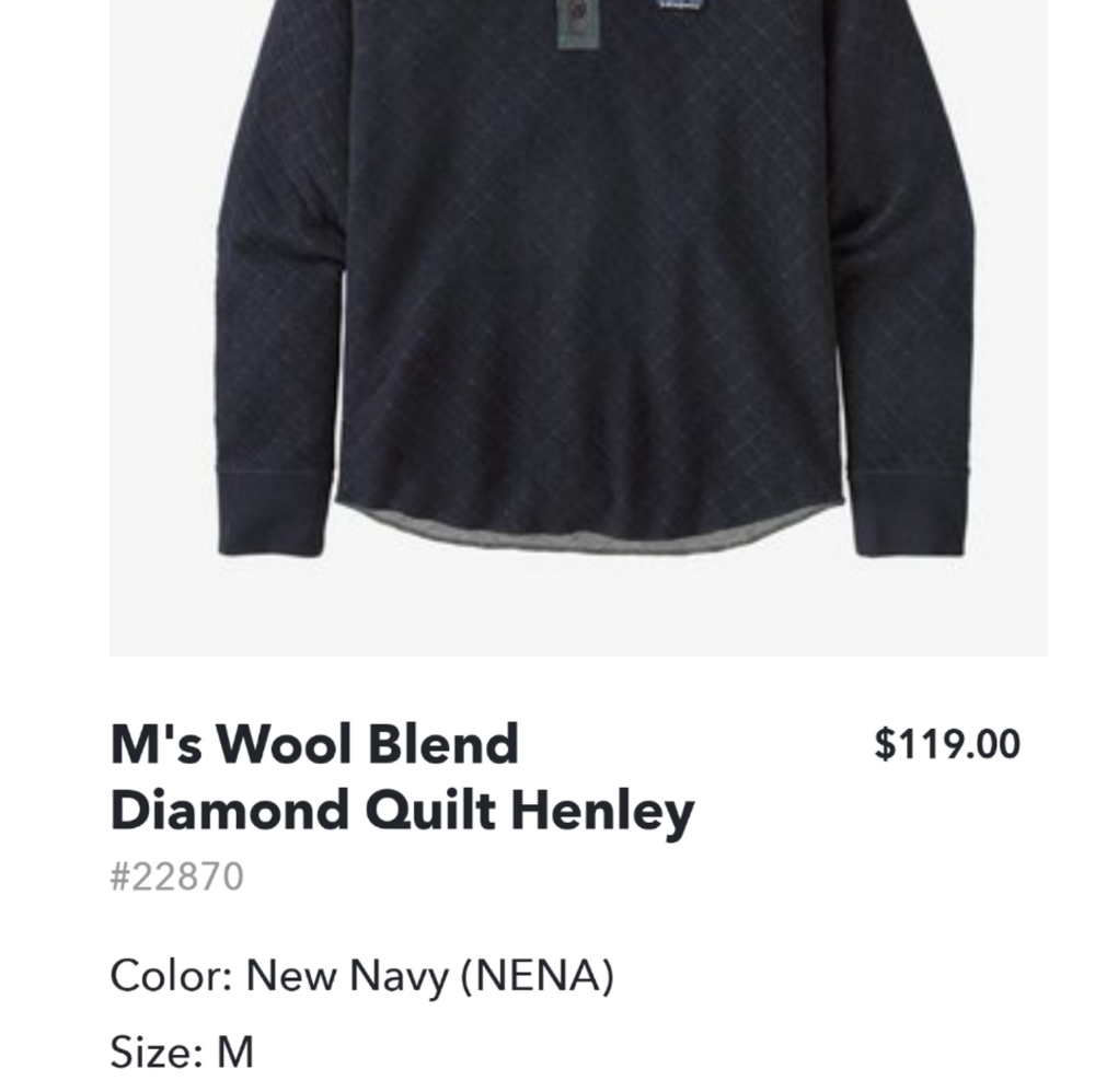 Patagonia M's Wool Blend Diamond Quilt Hanley - Picture 4 of 5